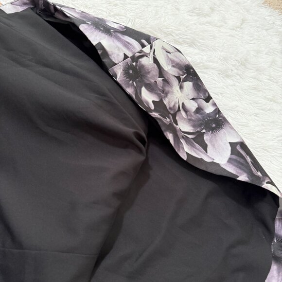 Women Phoebe Couture Halter Backless Floral Maxi Dress in Gray and Black Size 6 - Picture 8 of 12